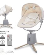 LORELLI Leagan electric pentru bebelusi Storky Beige bluetooth telecomanda 5 viteze de leganare potrivit 0-6 luni