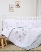 LORELLI Lenjerie cu 7 piese pentru patut 120x60 cm Lily Giraffe din bumbac ranforce