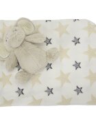 LORELLI Paturica moale cu jucarie din plus Nappy Elefant Beige 90 x 75 cm 0 luni+