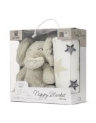 LORELLI Paturica moale cu jucarie din plus Nappy Elefant Beige 90 x 75 cm 0 luni+