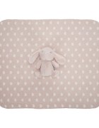 LORELLI Paturica moale cu jucarie din plus Nappy Iepuras Pink 90 x 75 cm 0 luni+
