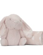 LORELLI Paturica moale cu jucarie din plus Nappy Iepuras Pink 90 x 75 cm 0 luni+