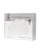 LORELLI Paturica pentru bebelusi Twinkle White material moale model decorativ in relief 80x110 cm 0 luni+