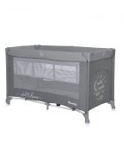 LORELLI Patut Noemi Cool Grey Star pliabil cu 2 nivele laterala cu fermoar roti cu sistem de blocare salteluta si geanta de transport incluse