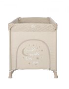 LORELLI Patut Noemi Fog Beige Star pliabil cu 1 nivel laterala cu fermoar roti cu sistem de blocare salteluta si geanta de transport incluse