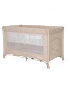 LORELLI Patut Noemi Fog Beige Star pliabil cu 2 nivele laterala cu fermoar roti cu sistem de blocare salteluta si geanta de transport incluse