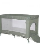 LORELLI Patut Noemi Iceberg Green Star pliabil cu 1 nivel laterala cu fermoar roti cu sistem de blocare salteluta si geanta de transport incluse