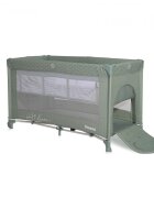 LORELLI Patut Noemi Iceberg Green Star pliabil cu 2 nivele laterala cu fermoar roti cu sistem de blocare salteluta si geanta de transport incluse