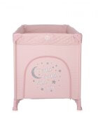 LORELLI Patut Noemi Mellow Rose Star pliabil cu 1 nivel laterala cu fermoar roti cu sistem de blocare salteluta si geanta de transport incluse