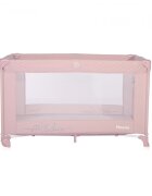 LORELLI Patut Noemi Mellow Rose Star pliabil cu 1 nivel laterala cu fermoar roti cu sistem de blocare salteluta si geanta de transport incluse