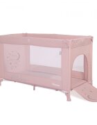 LORELLI Patut Noemi Mellow Rose Star pliabil cu 1 nivel laterala cu fermoar roti cu sistem de blocare salteluta si geanta de transport incluse