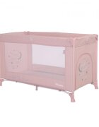 LORELLI Patut Noemi Mellow Rose Star pliabil cu 1 nivel laterala cu fermoar roti cu sistem de blocare salteluta si geanta de transport incluse