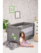 LORELLI Patut Noemi Mellow Rose Star pliabil cu 2 nivele laterala cu fermoar roti cu sistem de blocare salteluta si geanta de transport incluse