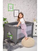 LORELLI Patut Noemi Mellow Rose Star pliabil cu 2 nivele laterala cu fermoar roti cu sistem de blocare salteluta si geanta de transport incluse