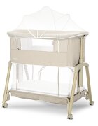 LORELLI Patut pentru copii Layla Beige 2 in 1 Co Sleeper cu latura pliabila reglabil pe inaltime sistem anti-reflux