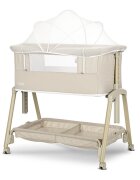 LORELLI Patut pentru copii Layla Beige 2 in 1 Co Sleeper cu latura pliabila reglabil pe inaltime sistem anti-reflux