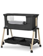 LORELLI Patut pentru copii Layla Black 2 in 1 Co Sleeper cu latura pliabila reglabil pe inaltime sistem anti-reflux