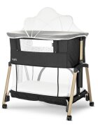 LORELLI Patut pentru copii Layla Black 2 in 1 Co Sleeper cu latura pliabila reglabil pe inaltime sistem anti-reflux