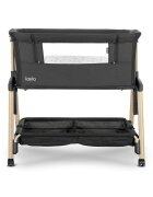 LORELLI Patut pentru copii Layla Black 2 in 1 Co Sleeper cu latura pliabila reglabil pe inaltime sistem anti-reflux