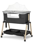 LORELLI Patut pentru copii Layla Black 2 in 1 Co Sleeper cu latura pliabila reglabil pe inaltime sistem anti-reflux