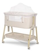 LORELLI Patut pliabil co-sleeper Millie Beige 0 luni+ maxim 9 kg inaltime reglabila 7 pozitii sistem antireflux plasa de tantari saltea inclusa