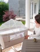 LORELLI Patut pliabil co-sleeper Millie Beige 0 luni+ maxim 9 kg inaltime reglabila 7 pozitii sistem antireflux plasa de tantari saltea inclusa