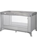 LORELLI Patut pliabil pentru copii Carina Grey Stars 1 nivel deschidere laterala cu fermoar geanta de transport