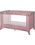 LORELLI Patut pliabil pentru copii Carina Pink Stars cu geanta de transport