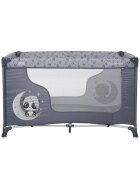LORELLI Patut pliabil pentru copii Moonlight Cool Grey Pandas deschidere laterala cu fermoar geanta de transport