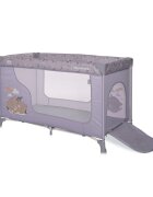 LORELLI Patut pliabil pentru copii Moonlight Grey Dream deschidere laterala cu fermoar geanta de transport