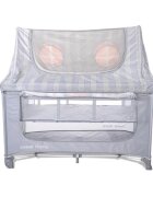 LORELLI Patut pliabil pentru copii Sweet Home Grey 2 nivele usa laterala cu fermoar capotina detasabila