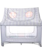 LORELLI Patut pliabil pentru copii Sweet Home Grey 2 nivele usa laterala cu fermoar capotina detasabila