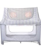 LORELLI Patut pliabil pentru copii Sweet Home Grey 2 nivele usa laterala cu fermoar capotina detasabila