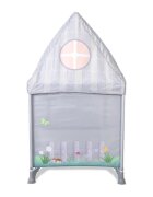 LORELLI Patut pliabil pentru copii Sweet Home Grey 2 nivele usa laterala cu fermoar capotina detasabila