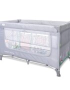 LORELLI Patut pliabil pentru copii Sweet Home Grey 2 nivele usa laterala cu fermoar capotina detasabila