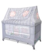 LORELLI Patut pliabil pentru copii Sweet Home Grey 2 nivele usa laterala cu fermoar capotina detasabila
