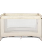 LORELLI Patut pliabil pentru copii Torino Beige cu saltea inclusa si usa laterala cu fermoar