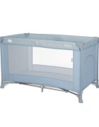 LORELLI Patut pliabil pentru copii Torino Blue cu saltea inclusa si usa laterala cu fermoar