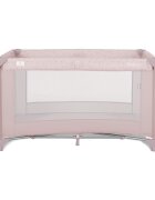 LORELLI Patut pliabil pentru copii Torino Pink cu saltea inclusa si usa laterala cu fermoar