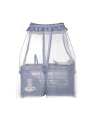 LORELLI Patut pliabil stil baldachin Magic Sleep Cool Grey Hippo cu 2 nivele usa laterala cu fermoar roti accesorii incluse