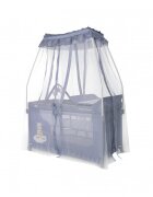 LORELLI Patut pliabil stil baldachin Magic Sleep Cool Grey Hippo cu 2 nivele usa laterala cu fermoar roti accesorii incluse