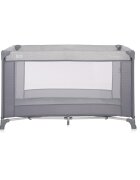 LORELLI Patut Torino 1 nivel Grey Striped Elements pliabil usa laterala cu fermoar roti cu sistem de blocare saltea si geanta de transport incluse