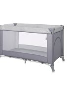 LORELLI Patut Torino 1 nivel Grey Striped Elements pliabil usa laterala cu fermoar roti cu sistem de blocare saltea si geanta de transport incluse