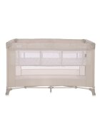 LORELLI Patut Torino Fog Striped Elements pliabil cu 2 nivele usita cu fermoar eori cu sistem de blocare salteluta si geanta de transport incluse