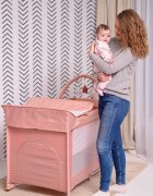 LORELLI Patut Torino Plus Artic Floral pliabil cu 2 nivele roti cu sistem de blocare masuta de infasat accesorii incluse