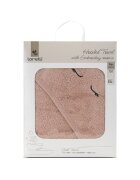 LORELLI Prosop de baie cu gluga si broderie 90 x 90 cm din bumbac 0 luni+ Smoke Rose