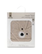 LORELLI Prosop de baie cu gluga si broderie 90 x 90 cm din bumbac 0 luni+ Soft Beige