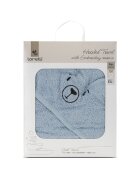 LORELLI Prosop de baie cu gluga si broderie 90 x 90 cm din bumbac 0 luni+ Soft Blue