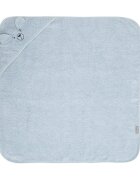LORELLI Prosop de baie cu gluga si broderie 90 x 90 cm din bumbac 0 luni+ Soft Blue