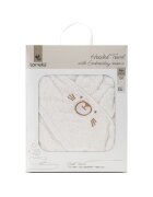 LORELLI Prosop de baie cu gluga si broderie 90 x 90 cm din bumbac 0 luni+ White